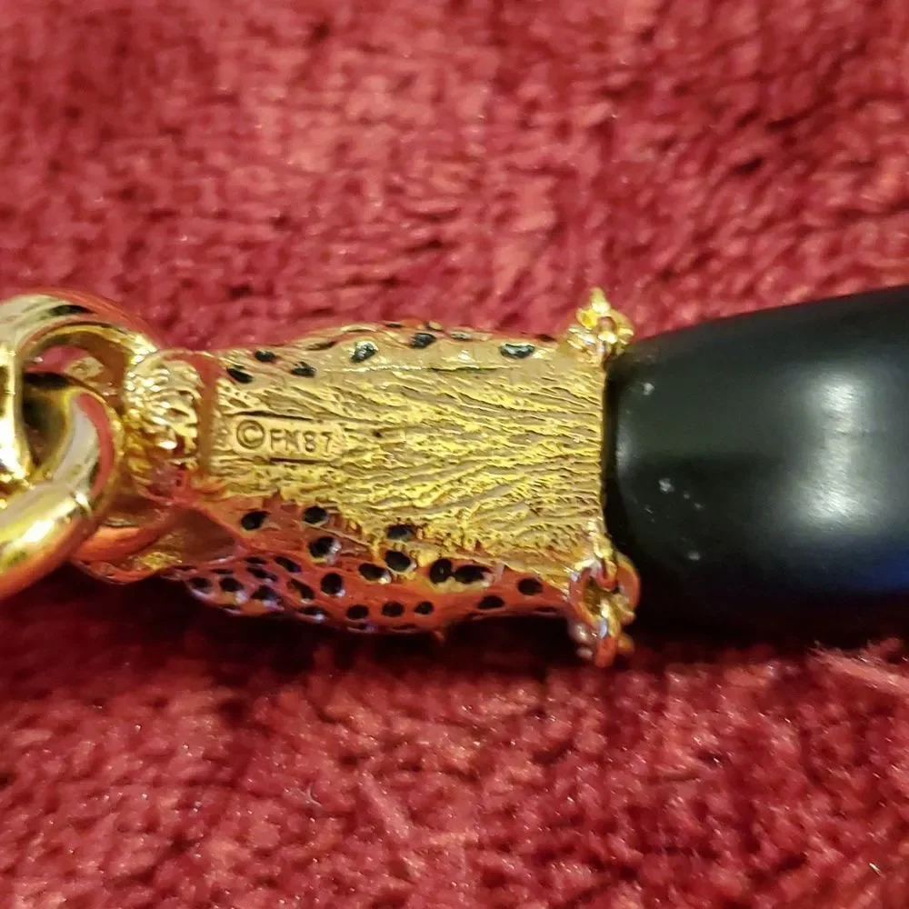 Franklin Mint Bracelet 4 Genuine Rubies & 22 KT Gold‎ Plated over Ebony
